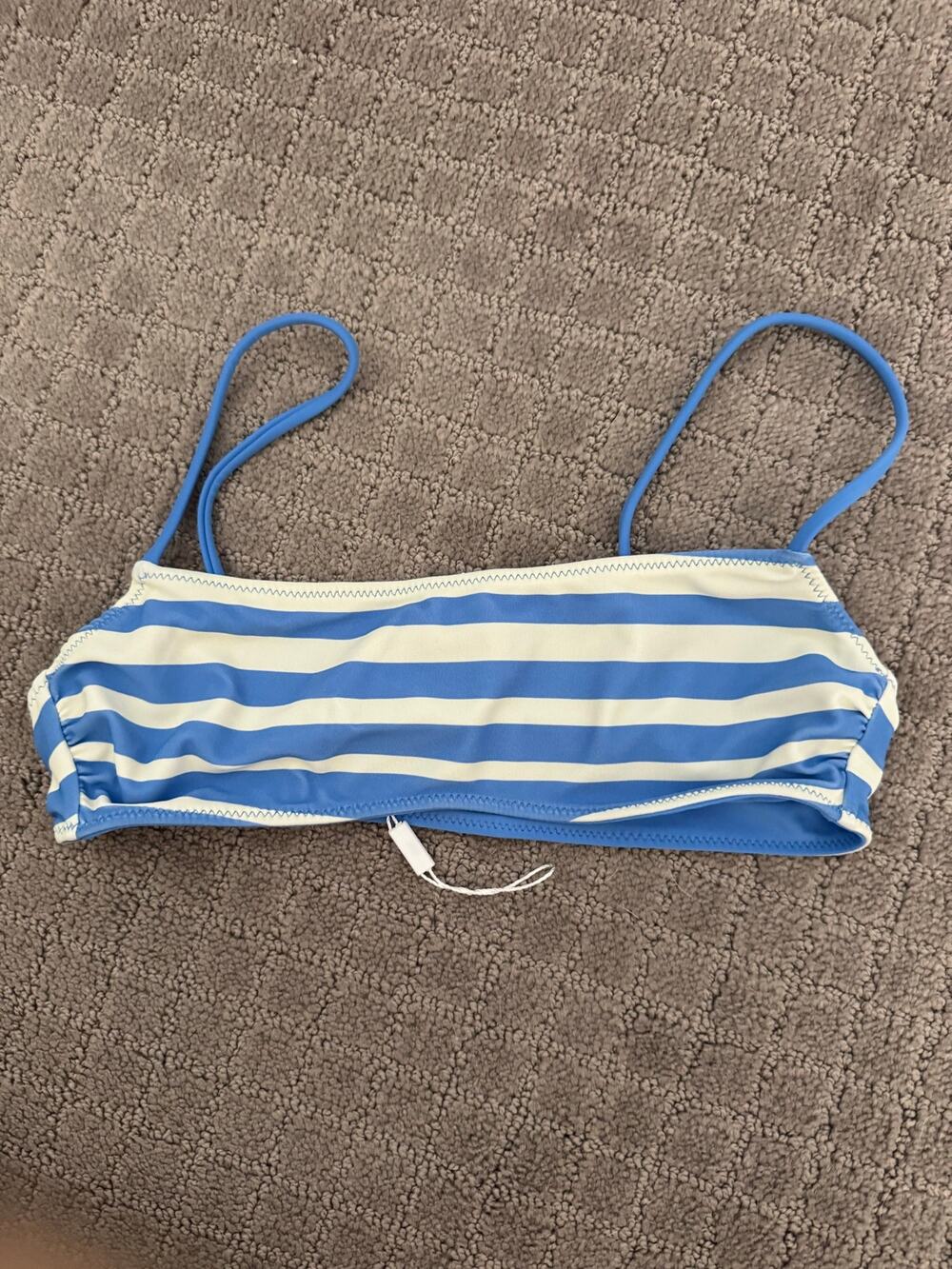 NWOT Solid & Striped Striped Bikini Top in Sunset Stripe Marina Blue SZ S